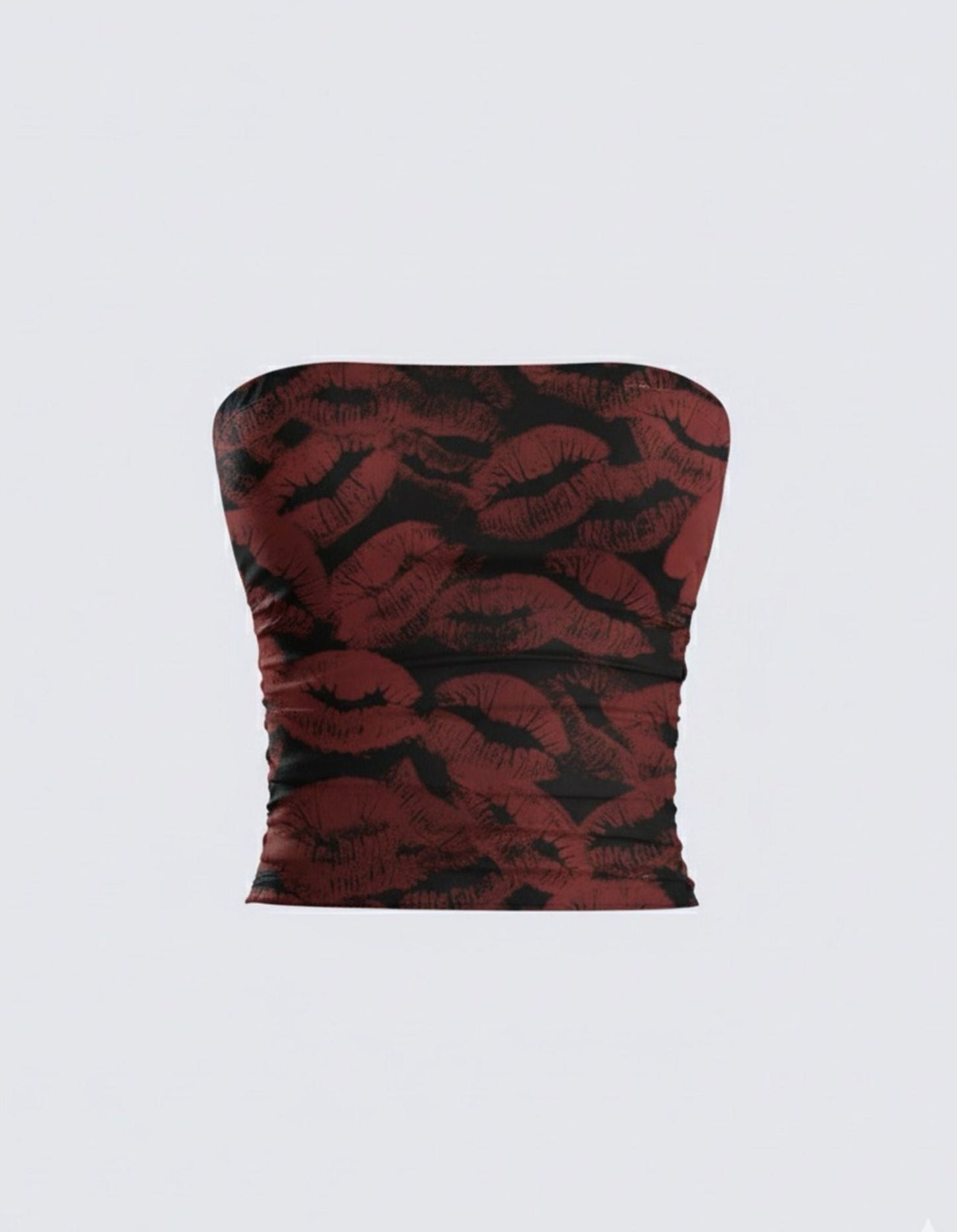Hot Red Lip Tube Top