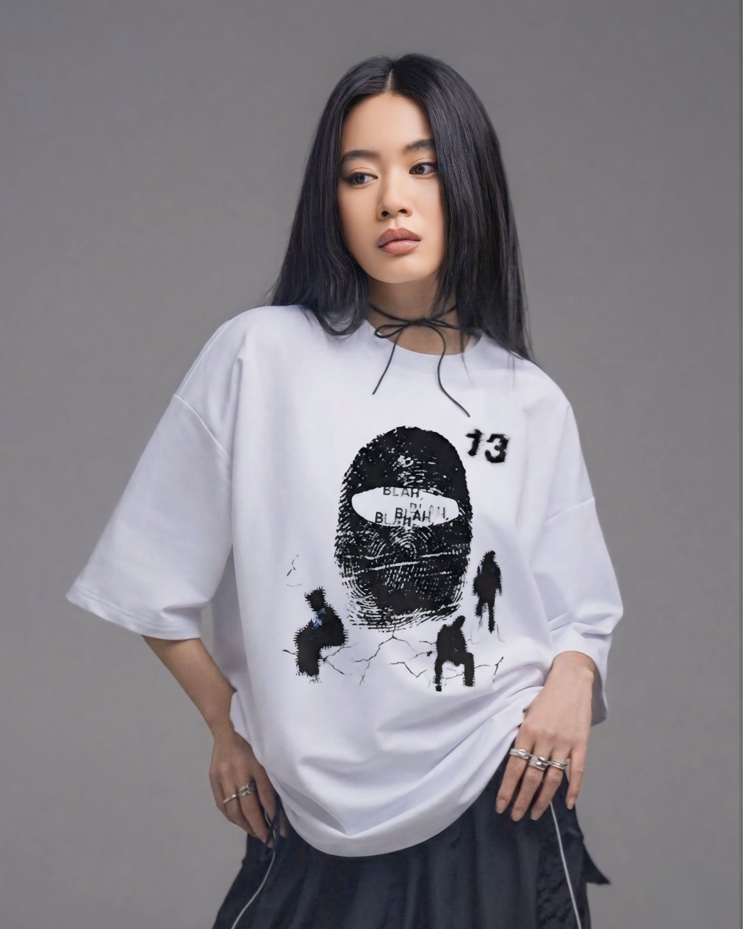"Masked Chaos" Oversized Tee