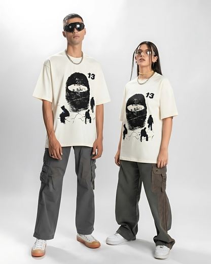 "Masked Chaos" Oversized Tee
