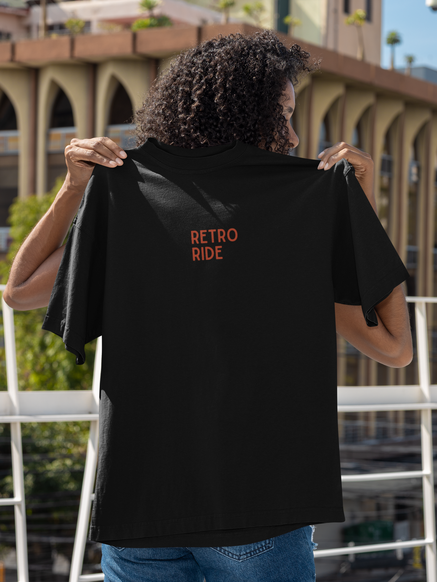 Retro Ride Oversized T-Shirt - Black