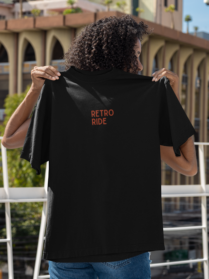 Retro Ride Oversized T-Shirt - Black